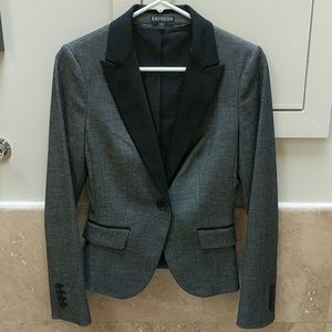 Express gray blazer with black collar